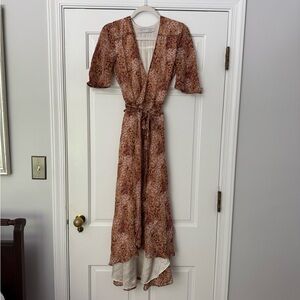 Christy Dawn Wrap Dress Rust Garden Size Small
